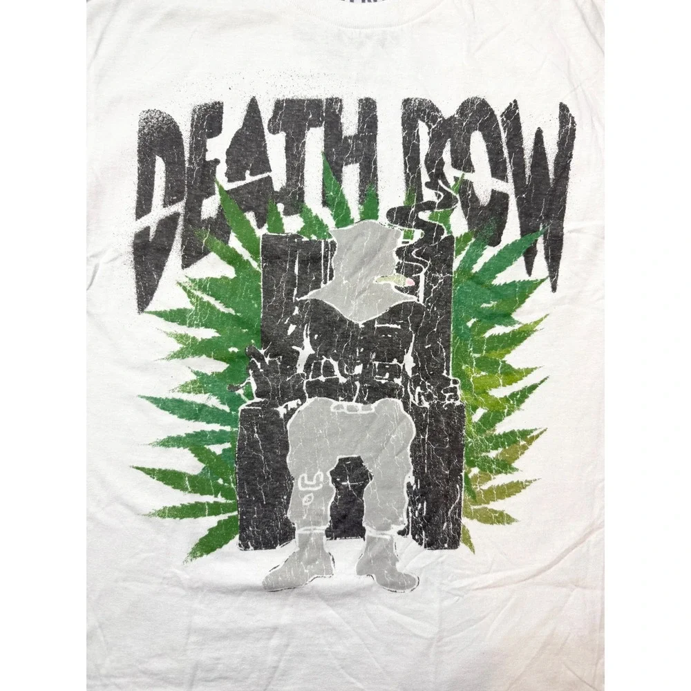Death Row Records Mens White Graphic T-Shirt Electric Chair Logo Size M Hip Hop - Picture 2 of 6